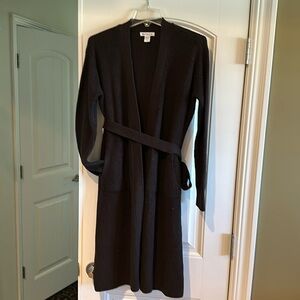 LIKE NEW - Athleta - chocolate brown duster sweater with tie
